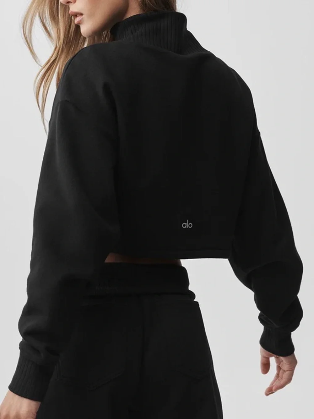 ALO Yoga Cropped Serenity Coverup in Black